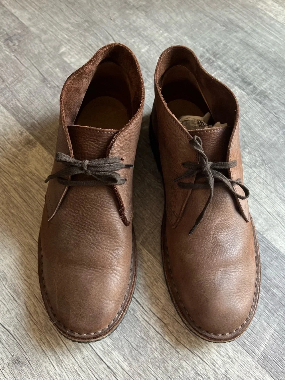 J. Crew Brown Leather Chukka Boots — Lace-Up Casual